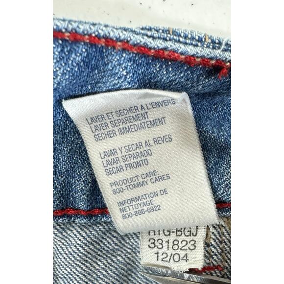 Tommy Hilfiger Jean Shorts Size 4 (30x4) Low Rise Mini Patch Pockets Vintage Y2K - Picture 4 of 10